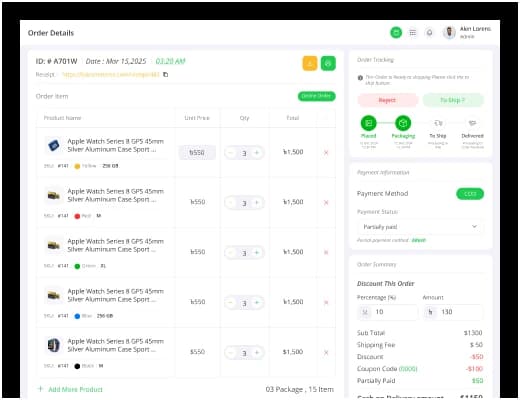 BD Commerce platform screenshot